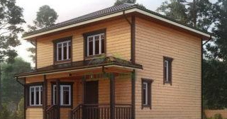 Двухэтажный дом из бруса в Ноябрьске от Строй-Нбс - строительство от 135876 руб.